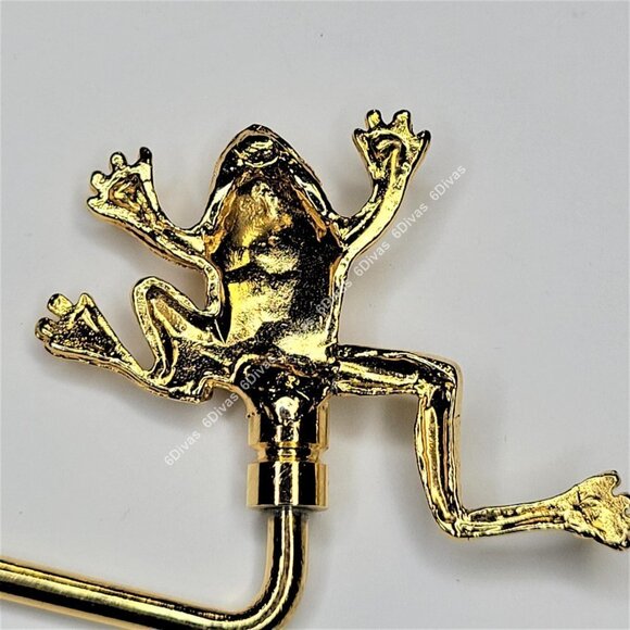 CUSTOM Made Gold Plated Frog Handbag Holder or Table Bag Hook - Picture 15 of 16
